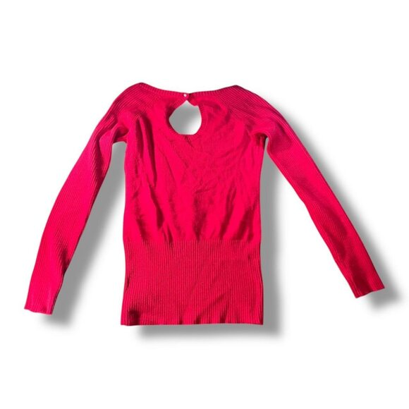 Vintage Guess Red Rhinestone Logo Keyhole Top - Picture 3 of 6